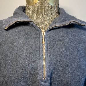 Vintage Quarter Zip Pullover Black Unisex Est Size M